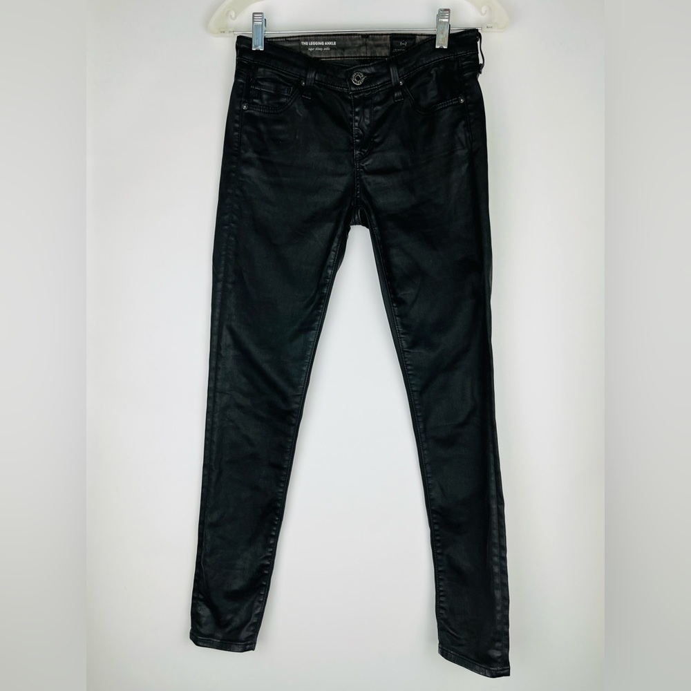 Anthropologie AG The Legging Ankle Vintage Leatherette Light Black